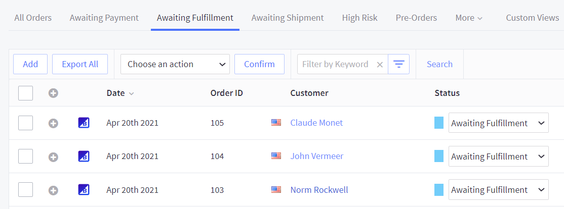 Viewing Orders